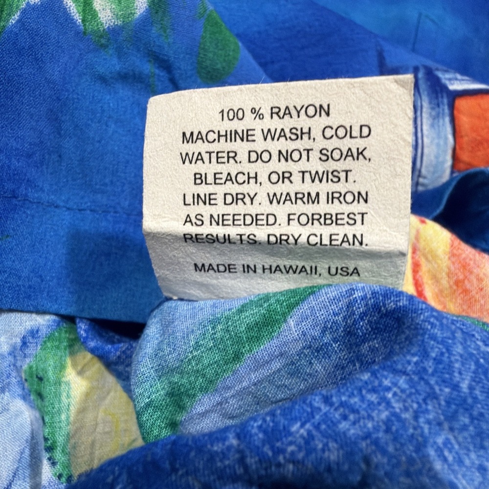 JAMS WORLD Men's XL Hawaiian Button Shirt "Bludrangea" Floral Blue 100% Rayon - Picture 10 of 11